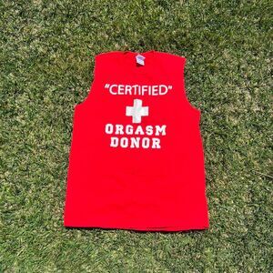 2000s certified orgasm donor tank top mens size M Medium